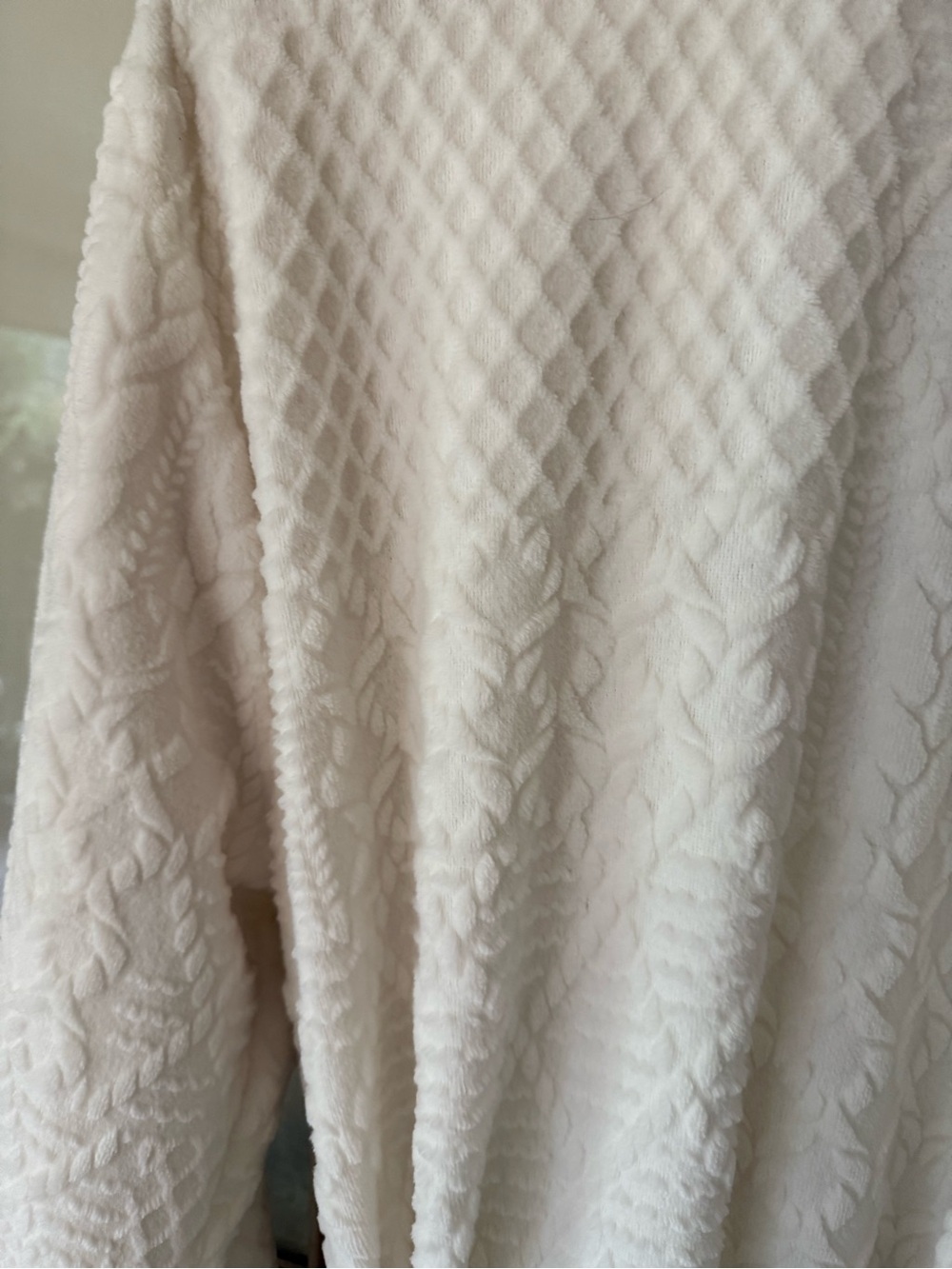 Nautica Women's Cream Quilted Plush Shawl-Collar Robe with Waist Tie - Picture 5 of 5